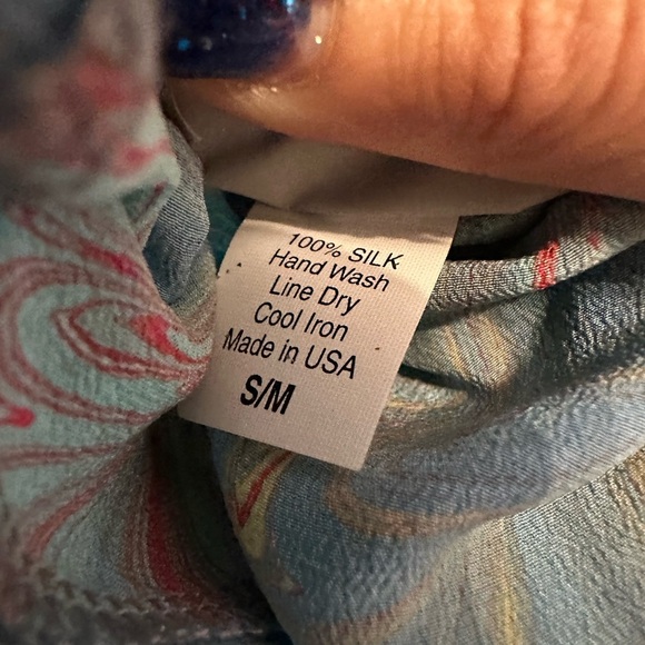 Susan Marling Handmade Original 100% Silk Marbled Dress Size S/M - Picture 6 of 9